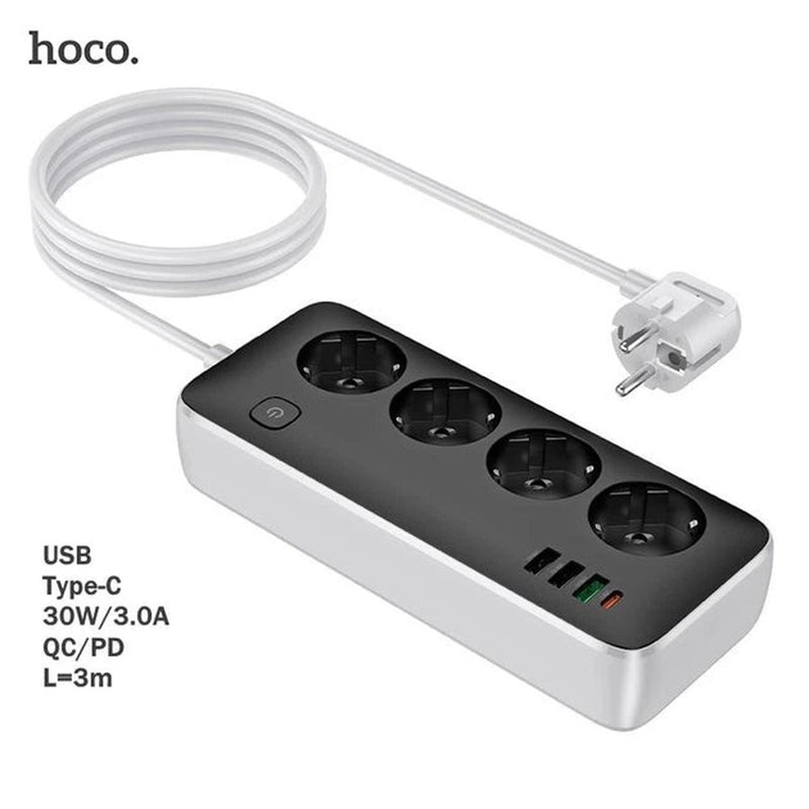 Portable Power Strip 4-Socket + USB + Type-C product view 1