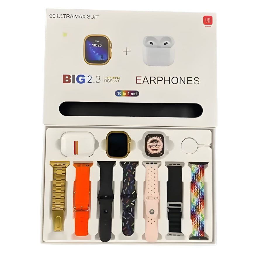 I20 Ultra Max Suit Smart Watch (10 In 1 Set) With Quality Earbuds – Lowest Price In Pakistan product view 2